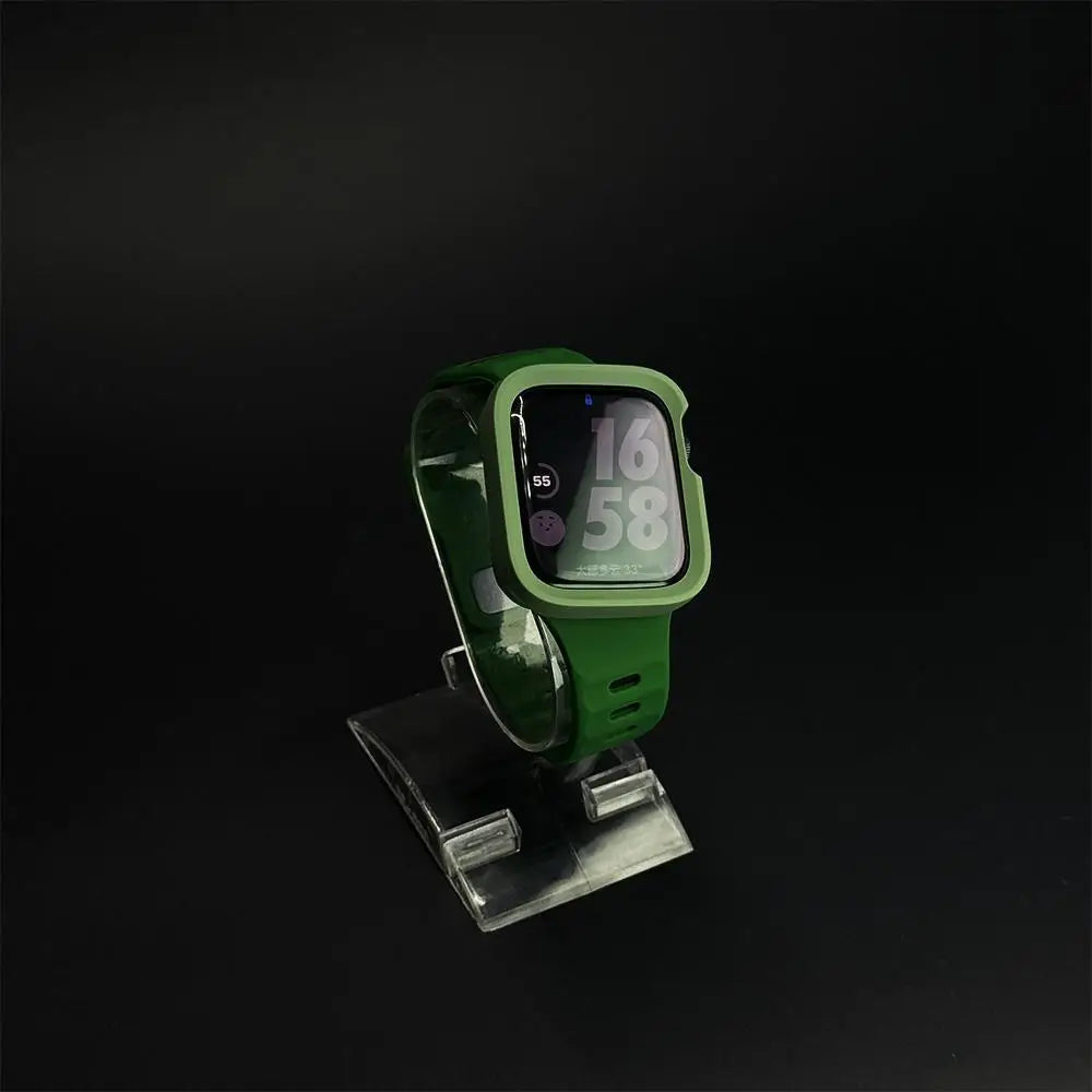 Silicone case + strap for Apple Watch Ultra 2 49mm 46mm 42mm 40mm 41mm 44mm 45mm for Apple Watch Series 11 10 9 8 7 6 5 4