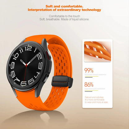 Bracelet en Silicone pour Samsung Galaxy Watch 7 6 5 4 40mm 44mm 5 Pro 45mm, bande à boucle magnétique 6 classique 43mm 47mm, sans espaces