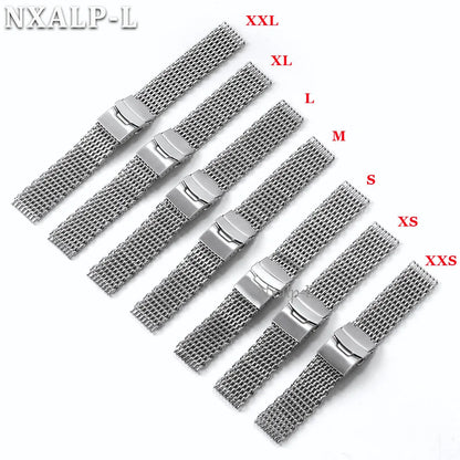Luxury Milanese Mesh Watch Band Strap 18mm 20mm 22mm 24mm Stainless Steel for Seiko for Omega, 4.5mm Thickness