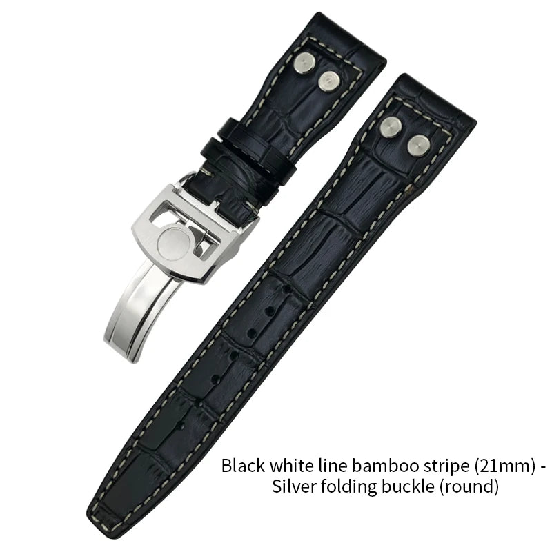 Bracelet de montre en cuir de vachette Rivet Optics, bracelet de montre en cuir véritable, IWC, Suffino 77, Suff5009, Big Pilot, Spitfire, Le Petit Prince, 21mm, 22mm