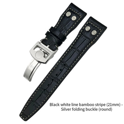 Bracelet de montre en cuir de vachette Rivet Optics, bracelet de montre en cuir véritable, IWC, Suffino 77, Suff5009, Big Pilot, Spitfire, Le Petit Prince, 21mm, 22mm