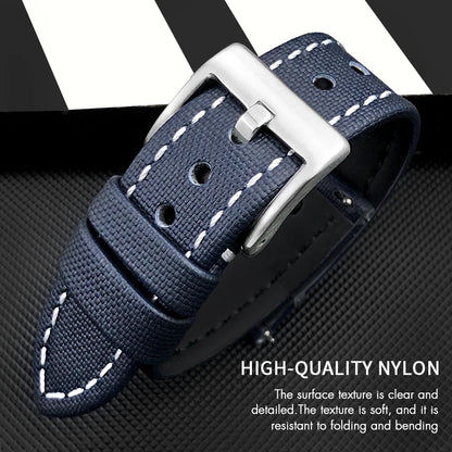 Bracelet de montre à dégagement rapide en nylon et cuir, 23mm, 24mm, 22mm, 21mm, 20mm, 19mm, 18mm, pour Blancpain Fifty Fathoms Tissot 1853