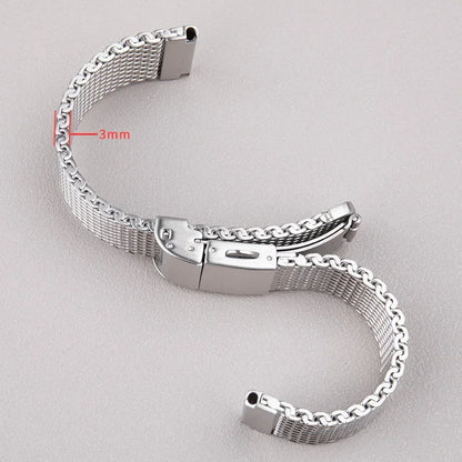 Cinturino per orologio flessibile in acciaio inossidabile 316L, 19/20/21/22mm, per Rolex Omega IWC Breitling Citizen Seiko Tissot, bracciale a maglia milanese