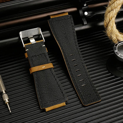 Cinturino in vera pelle da uomo, accessori speciali per orologi, cinturino da 24 mm, serie BELL ROSS BR01 BR03
