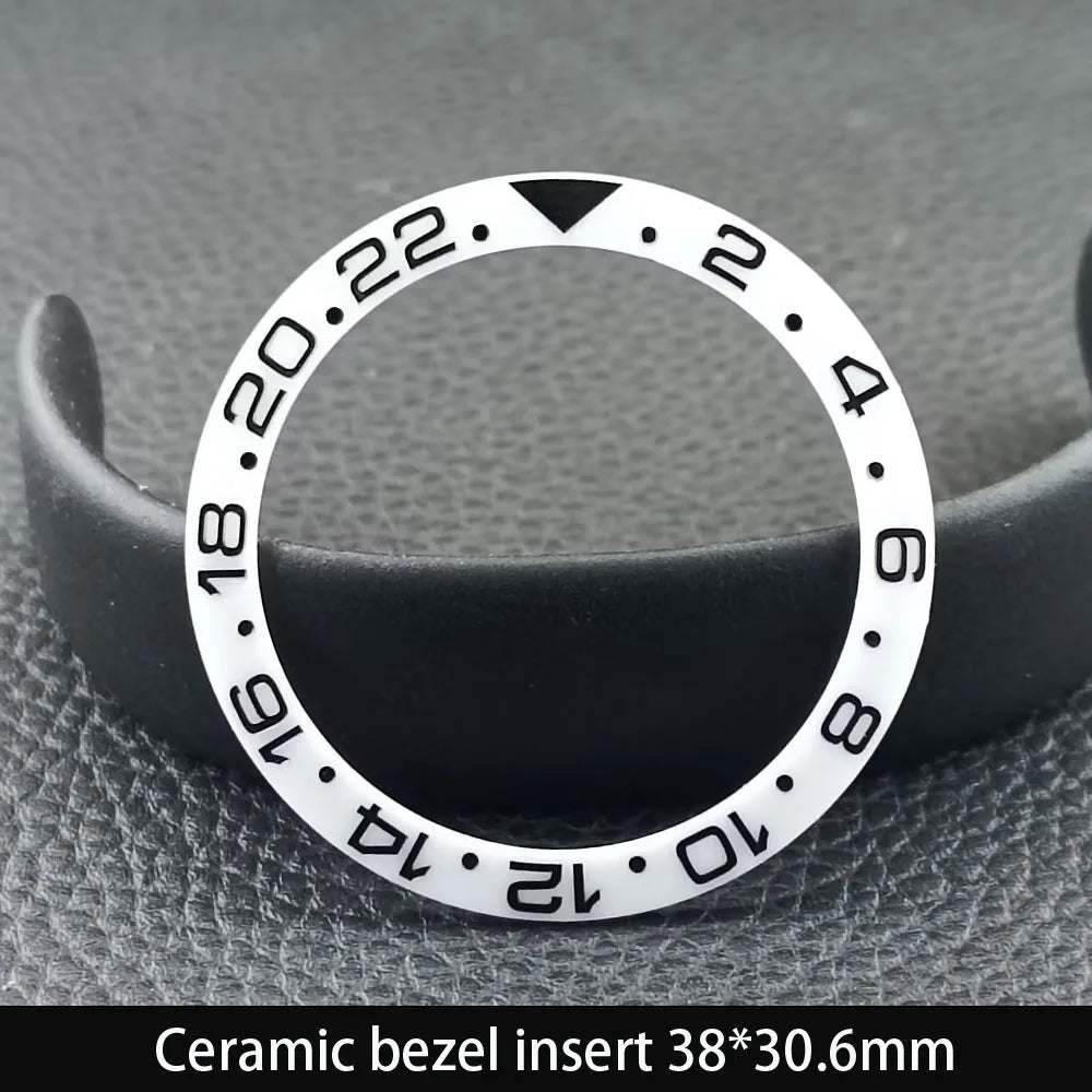 38mm x 30.6mm Sloped Ceramic Bezel GMT and Diving Watch Insert for 40mm Men's Watch Replacement Watch Bezel Inserts