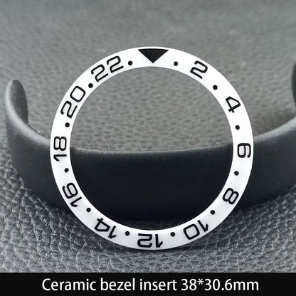 38mm x 30.6mm Sloped Ceramic Bezel GMT and Diving Watch Insert for 40mm Men's Watch Replacement Watch Bezel Inserts