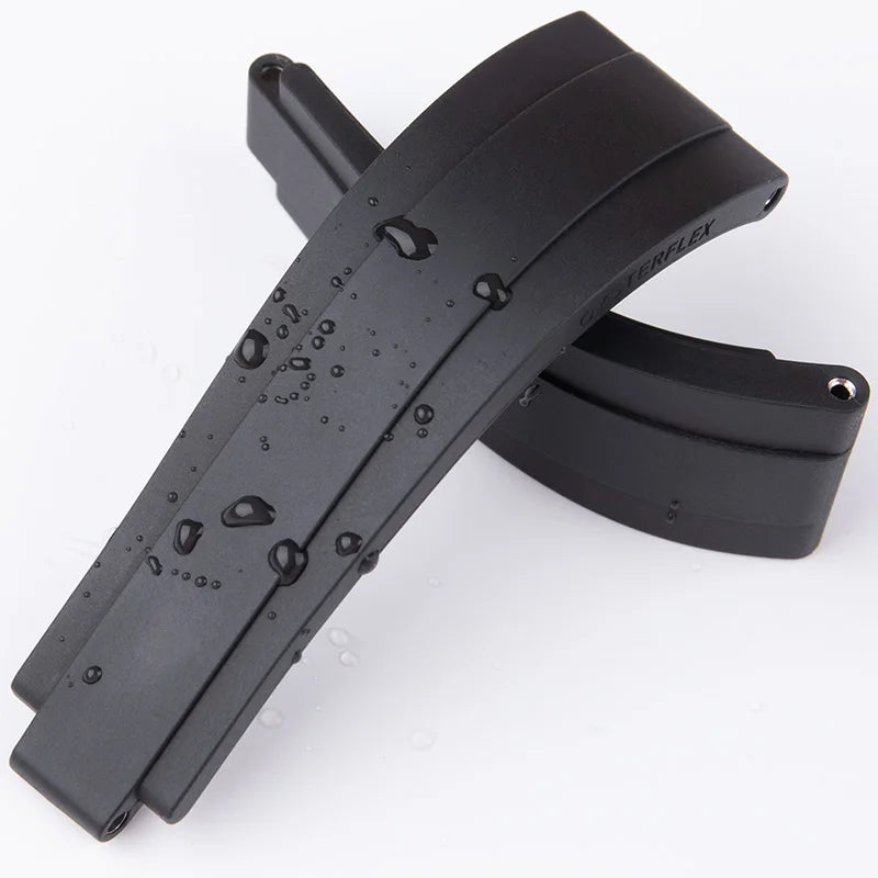 Bracelet de montre en caoutchouc fluoré noir de qualité 20 mm avec tube en acier pour Rolex Stap pour Submariner OYSTERFLEX Yacht Master