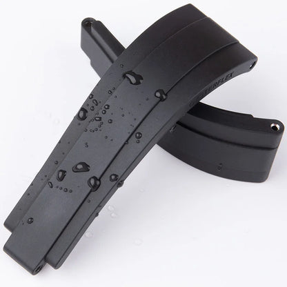 Bracelet de montre en caoutchouc fluoré noir de qualité 20 mm avec tube en acier pour Rolex Stap pour Submariner OYSTERFLEX Yacht Master