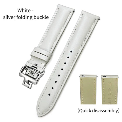 Bracelet de montre en cuir véritable à dégagement rapide 19mm 20mm 21mm 22mm pour Vacheron Constantin Patrimony VC, bracelet noir avec boucle pliable