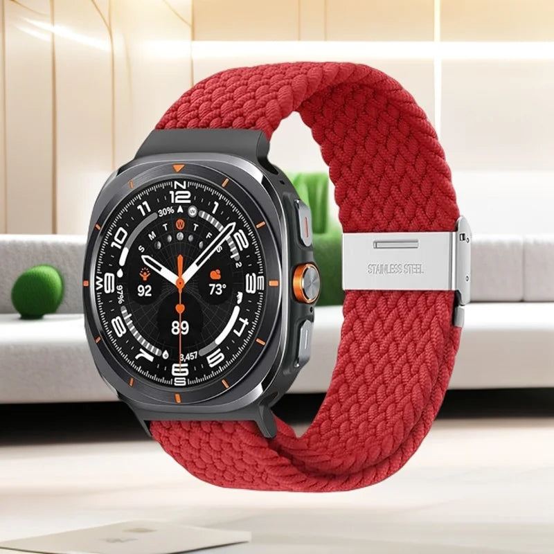 1 pezzo cinturino intrecciato elastico in Nylon per Samsung Galaxy Watch 8 Classic 46mm/Ultra 47MM fibbia in metallo per Samsung Galaxy Watch8