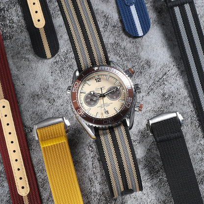 Bracelet de montre nervuré de qualité supérieure fermoir déployant en Nylon 20mm 22mm bracelet de montre pour Omega boucle pliante bracelet de montre bracelet de Sport pour hommes