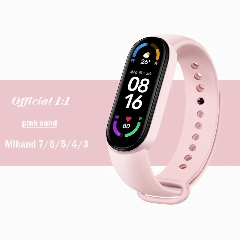 Official silicone strap for Xiaomi Mi Band 4 5 6 7, sports watch, Miband4 Miband7 Correa Mi band 3 4 5 6 7 bands