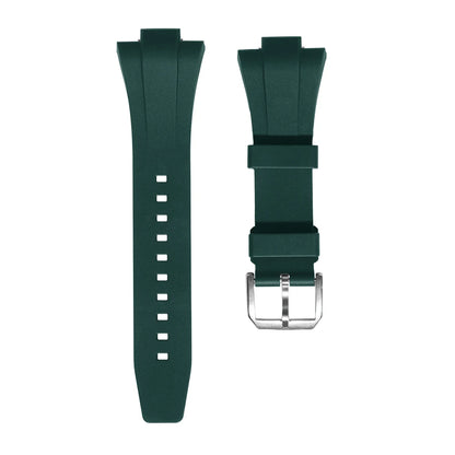 Ajustement parfait pour le bracelet en caoutchouc Tissot PRX 40 FKM avec fermoir à ardillon argenté - 12 mm pour les bracelets de montre Powermatic 80 (unisexe)