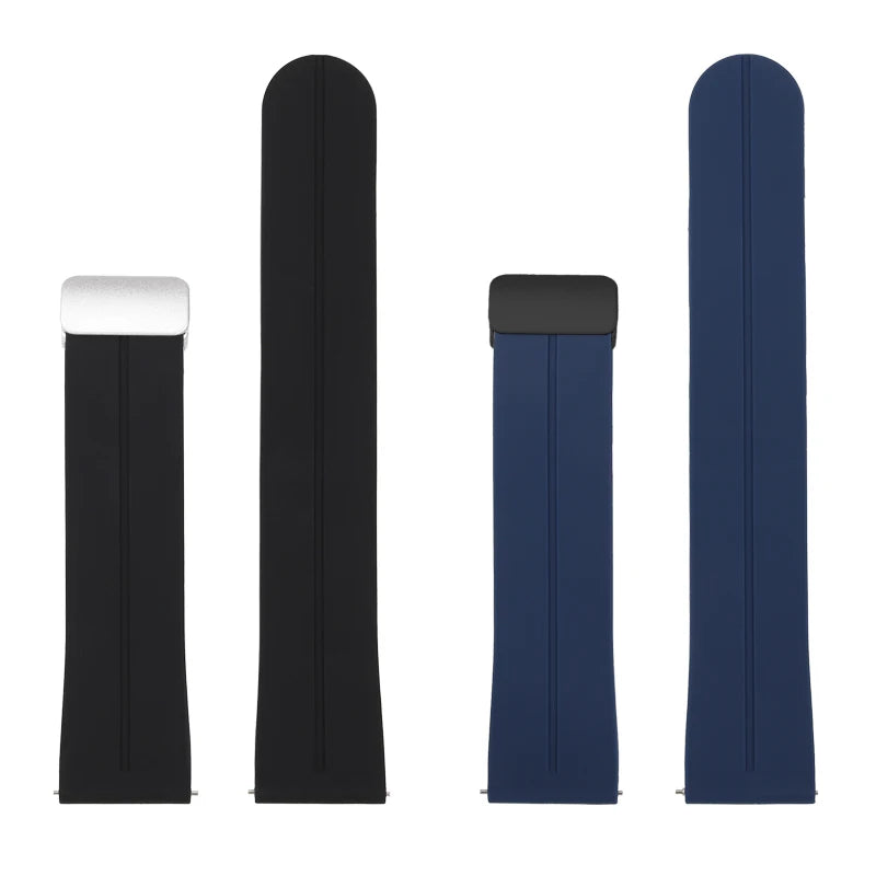 22mm Soft Silicone Watch Band for Casio Marlin MDV-106 Duro MDv106 MTP-1374 1375 EFS-S510 EFV-540, Magnetic Folding Buckle