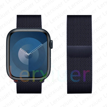 Milanese Loop for Apple Watch Band 46mm 44mm 45mm 40mm 42mm 41mm 38mm 49mm iWatch Bracelet Series 10 Ultra 2 9 8 SE 7 6 5 Bands