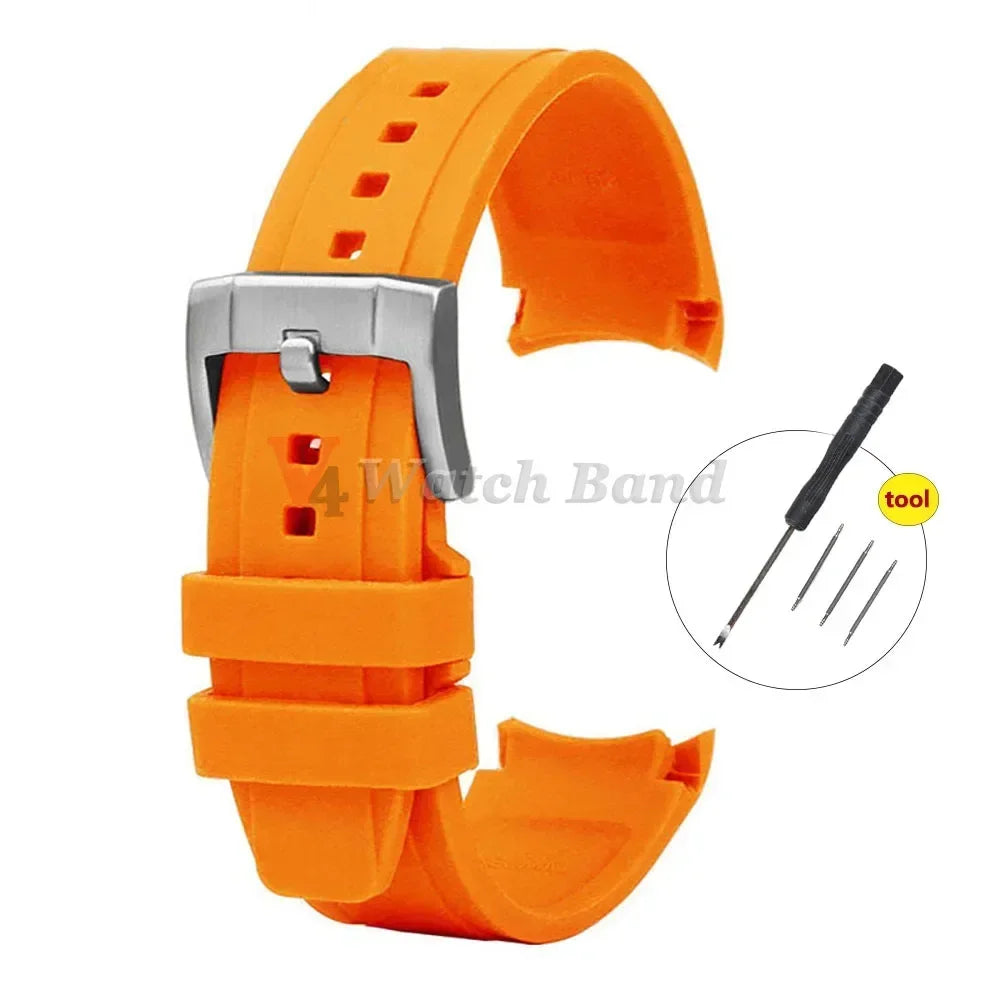 Cinturino per orologio MoonSwatch in silicone con estremità curva per Citizen 20mm 22mm, cinturino sportivo in gomma ad arco per cinturini curvi Rolex
