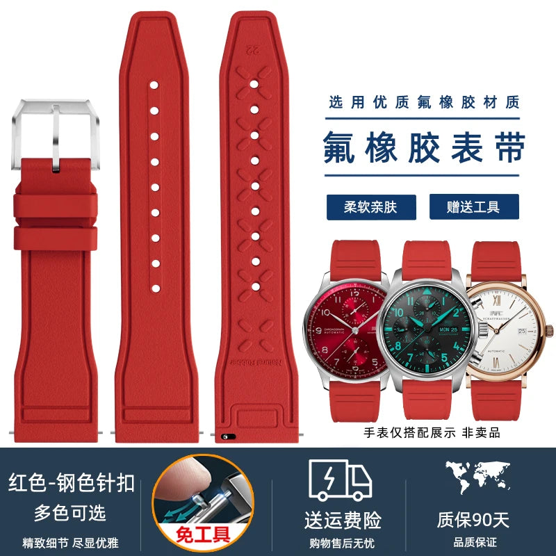 Cinturino per orologio in silicone morbido 20 mm 21 mm 22 mm per IWC Pilot | Cinturino sportivo a sgancio rapido | Sostituzione unisex impermeabile del cinturino in gomma