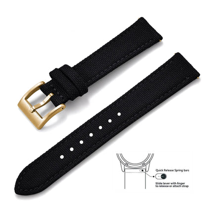 Bracelets en toile et Nylon en cuir, 18mm, 20mm, 22mm, à dégagement rapide, en tissu Vintage, pour montres Huawei Samsung