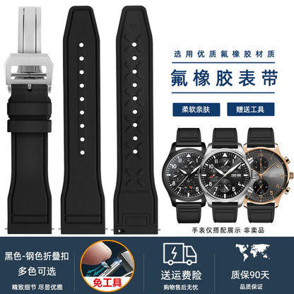 Cinturino per orologio in silicone morbido 20 mm 21 mm 22 mm per IWC Pilot | Cinturino sportivo a sgancio rapido | Sostituzione unisex impermeabile del cinturino in gomma