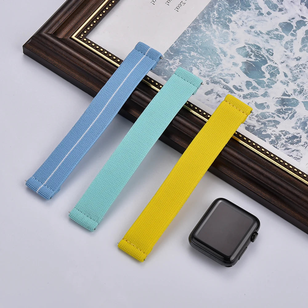 High Quality Parachute Elastic Nylon Watch Straps Quick Release 18/19/20/21/22mm Watch Bands Smartwatch Fabric Unisex Straps