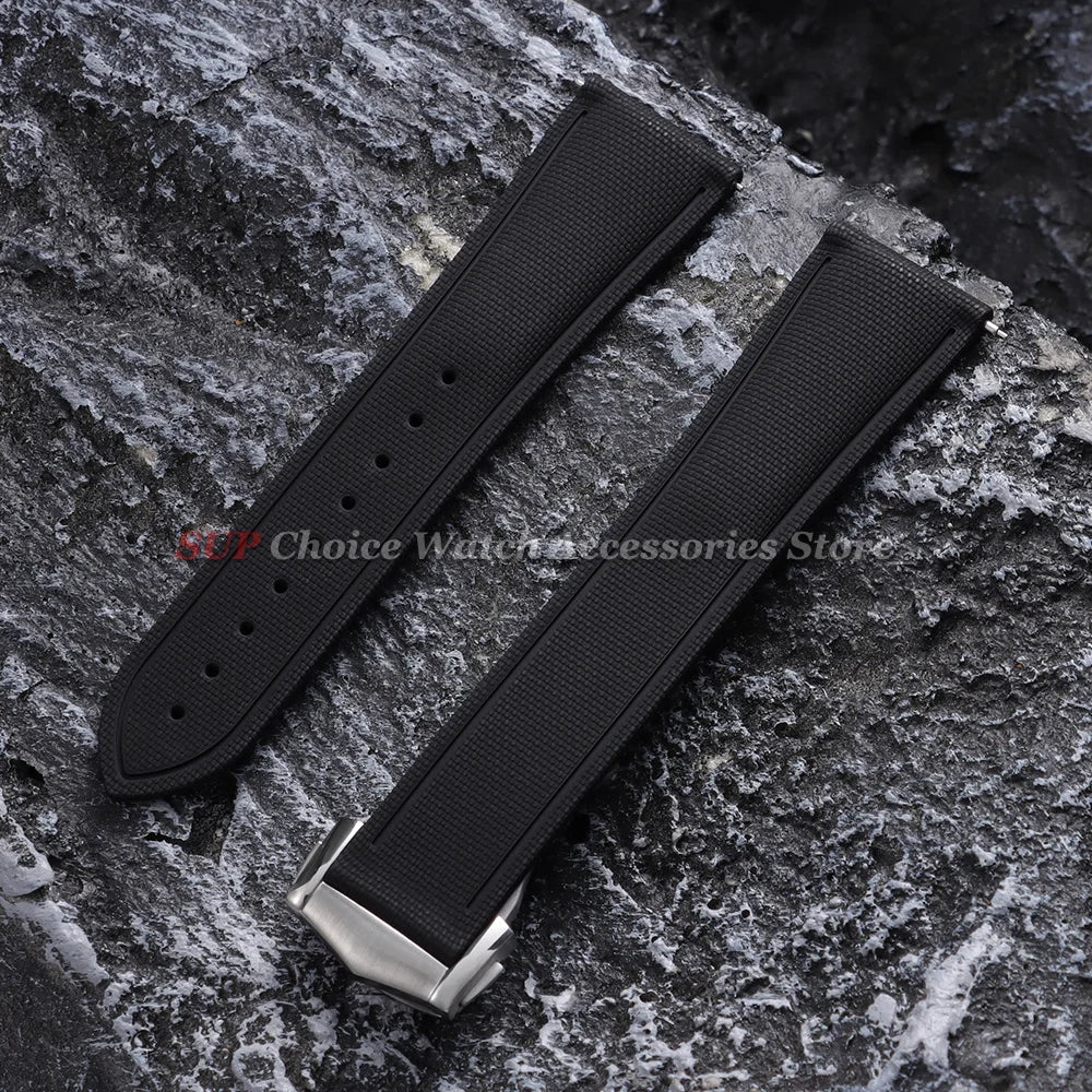 Bracelet universel à dégagement rapide 20mm 21mm 22mm, bracelet de montre étanche en caoutchouc FKM pour Omega, Rolex, Seiko