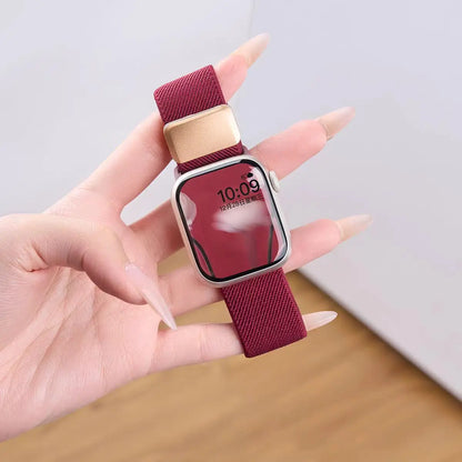 Cinturino intrecciato in Nylon per Apple Watch, 42, 46, 45, 44, 49mm, 38, 40, 41, magnetico, iWatch serie 11, 10, 9, 7, 8, 6, SE, Ultra 3/2/1