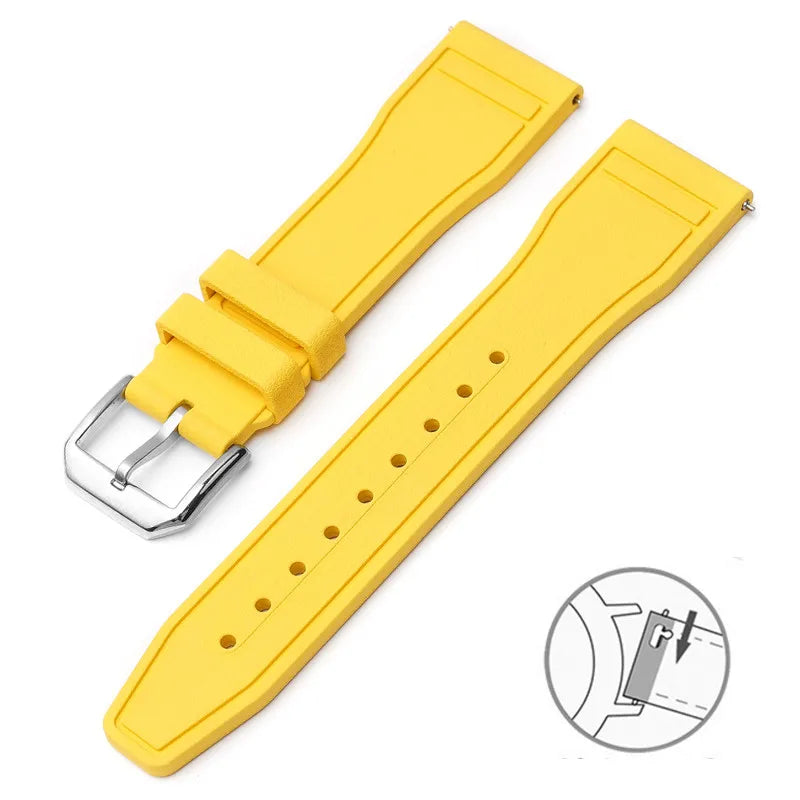 Cinturino in caucciù FKM di alta qualità da 20/21/22 mm per orologi da pilota IWC e serie Portofino, cinturino casual alla moda da uomo e donna
