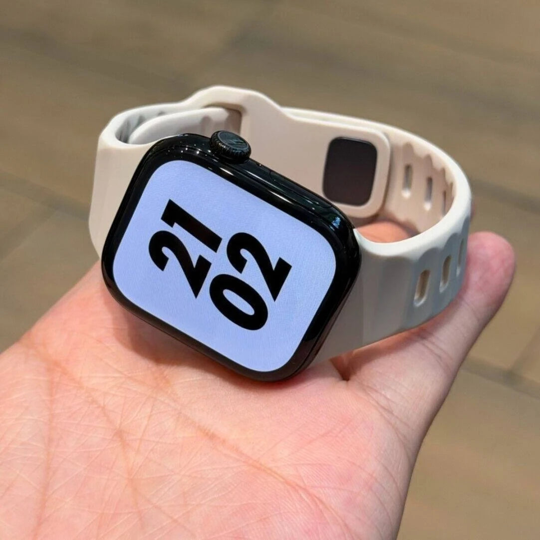 Tiltable Silicone Band for Apple Watch Ultra 3 49mm 40mm 41mm 44mm 45mm 46mm, Irregular Strap for iWatch Series 11 10 9 8 7 6 5 SE