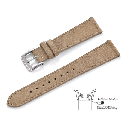 Soft Suede Leather Watch Strap, 18mm 19mm 20mm 22mm, Quick Release for Huawei GT2 GT3 42mm 46mm, Vintage Replacement Belts