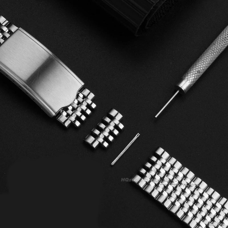 Bracelet de montre en acier inoxydable, 20mm 19mm 18mm, pour Omega Seamaster Speedmaster, extrémité incurvée, en métal, Bracelet de remplacement professionnel