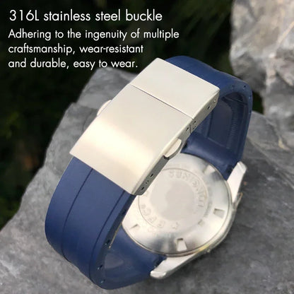 Cinturino per orologio in gomma di alta qualità, 19 mm 20 mm 21 mm 22 mm, adatto per Longines Hydroconquest L3 780 781 782 841, cinturino in silicone impermeabile