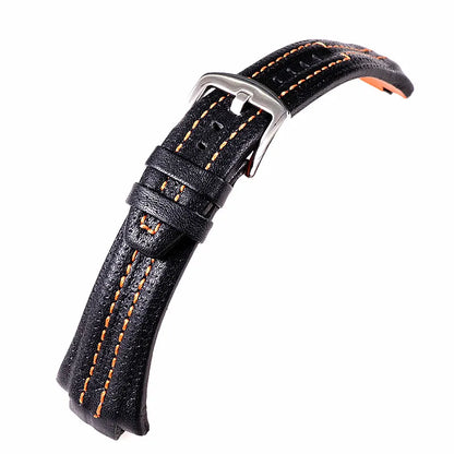 Cinturino per orologio da uomo, 27x15 mm, interfaccia convessa in pelle bovina