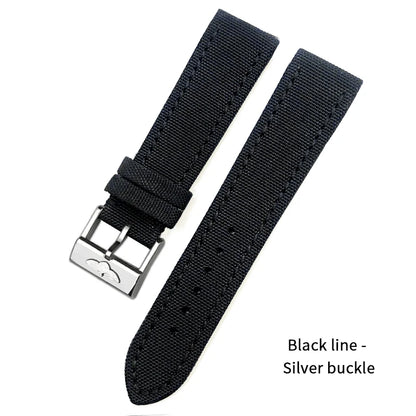 Nylon Canvas Watch Strap, 22mm, for Breitling HMGER Challenger, black, green, gray, yellow, high quality