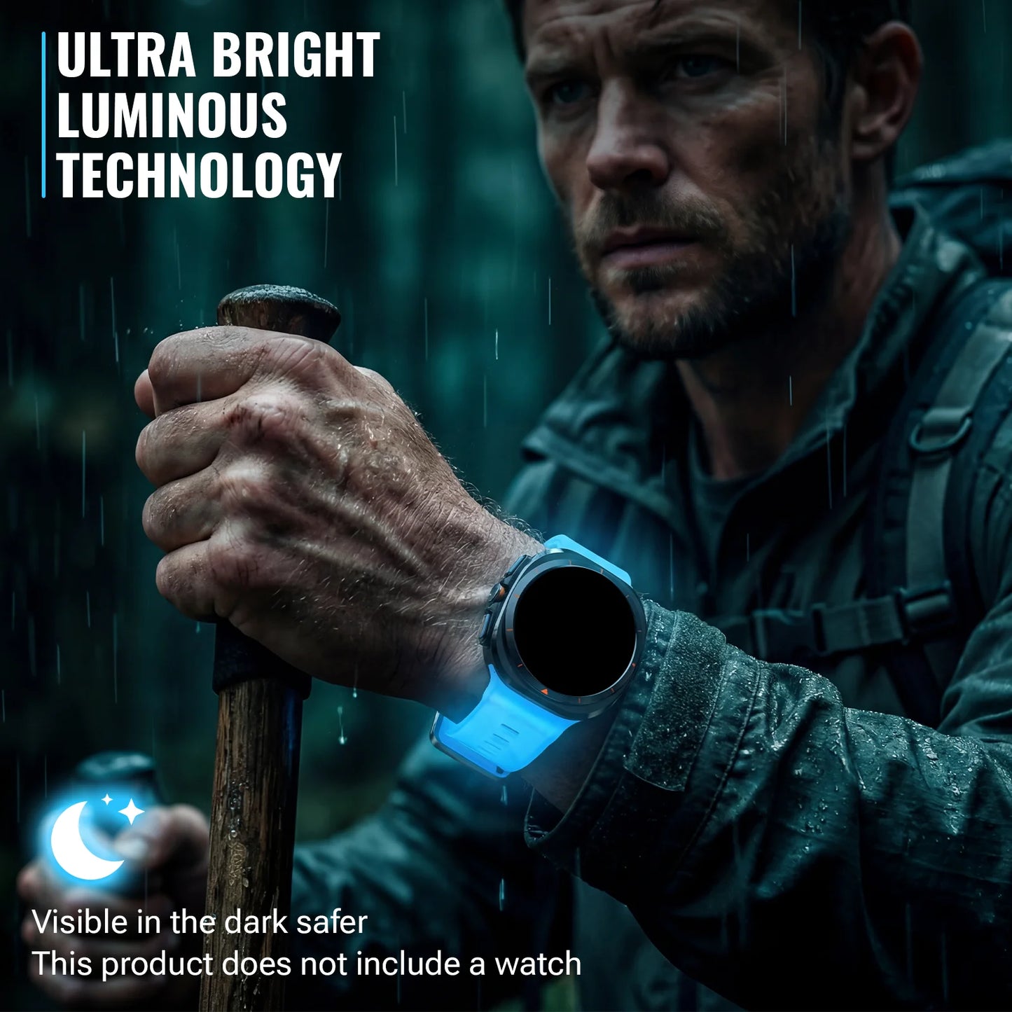 Solid Color Luminous Silicone Watch Strap, Compatible with Samsung Galaxy Watch Ultra 47mm, Unisex Replacement Band