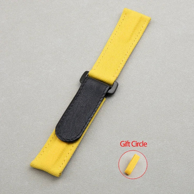 Accesorios universales, correa de reloj de tela de nailon y cuero de 22 mm, para correa Rolex, para Huawei, Tudor, Seiko, Tissot, Breitling
