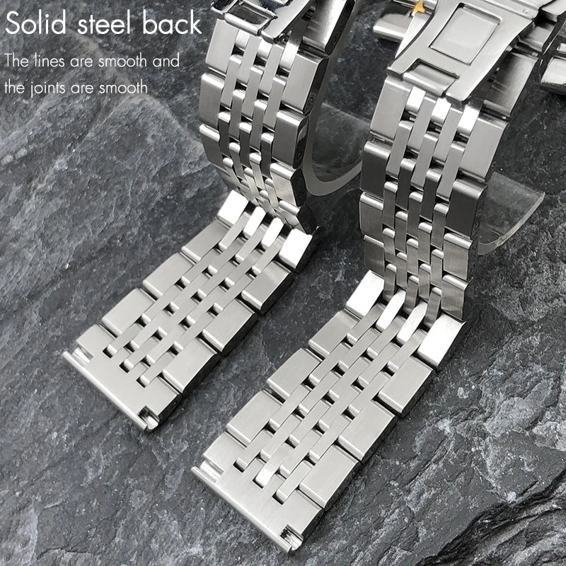 Stainless Steel Watch Strap 18mm 19mm 20mm 21mm 22mm 24mm 23mm for Breitling Tag Heuer Carrera Longines L4, Watchbands