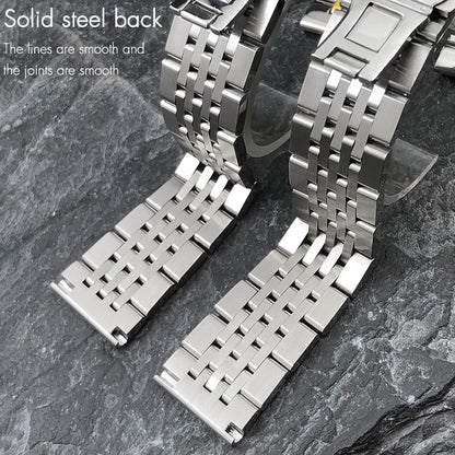 Stainless Steel Watch Strap 18mm 19mm 20mm 21mm 22mm 24mm 23mm for Breitling Tag Heuer Carrera Longines L4, Watchbands