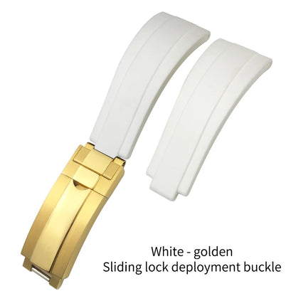 Natural Rubber Watch Strap for Rolex SUBMARINER Explorer Air King Deepsea, Soft Silicone Watch Band, High Quality, 20mm, 21mm