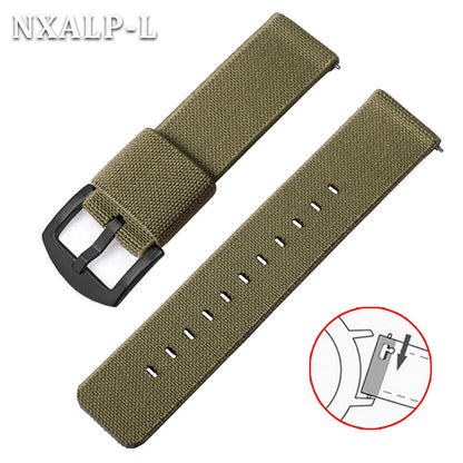 18mm 20mm 22mm 24mm Nylon Elastic Watch Strap Army Woven For Seiko Bracelet Military Sport Watch Band For Men Quick Release