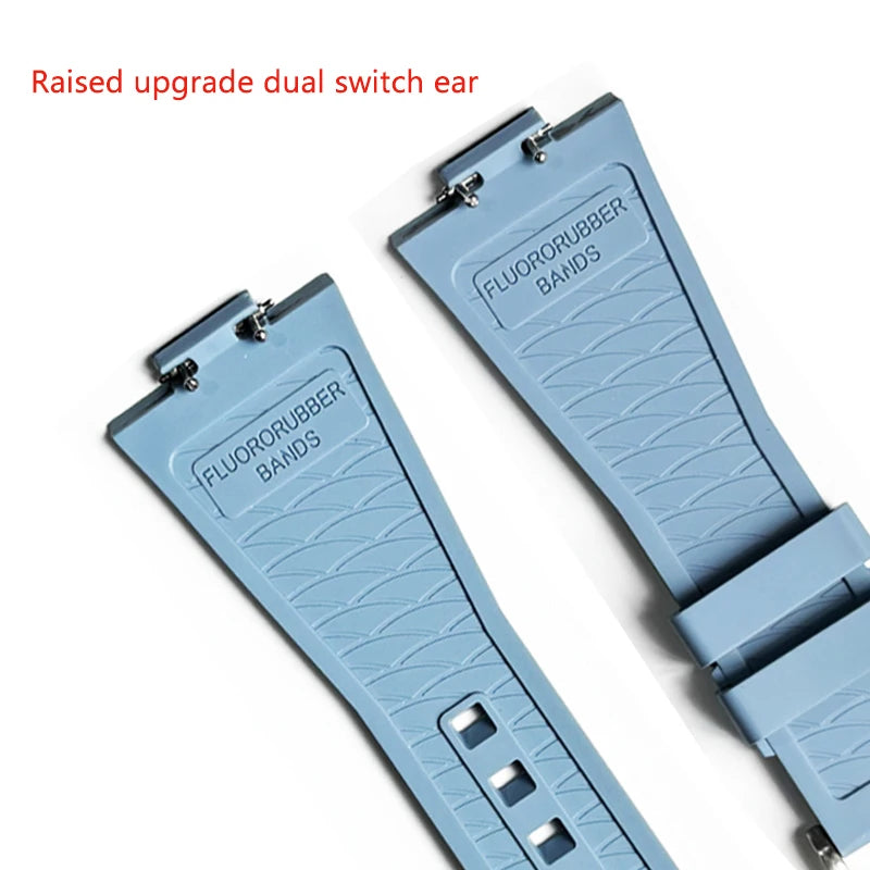 FKM Bracelet for Tissot PRX T137.407/T137.410 Super Player 40mm Convex Fluororubber Quick Release Watch Strap 12mm