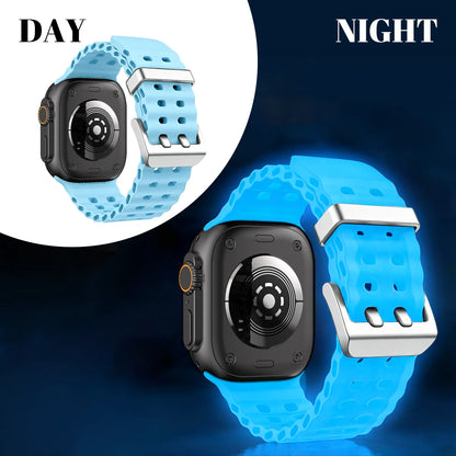 Cinturino per orologio in silicone luminoso Ocean Element compatibile con Apple Watch Ultra/Series 1-11/SE 38/40/41/42/44/45/46/49MM