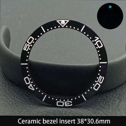 38mm x 30.6mm Sloped Ceramic Bezel GMT and Diving Watch Insert for 40mm Men's Watch Replacement Watch Bezel Inserts