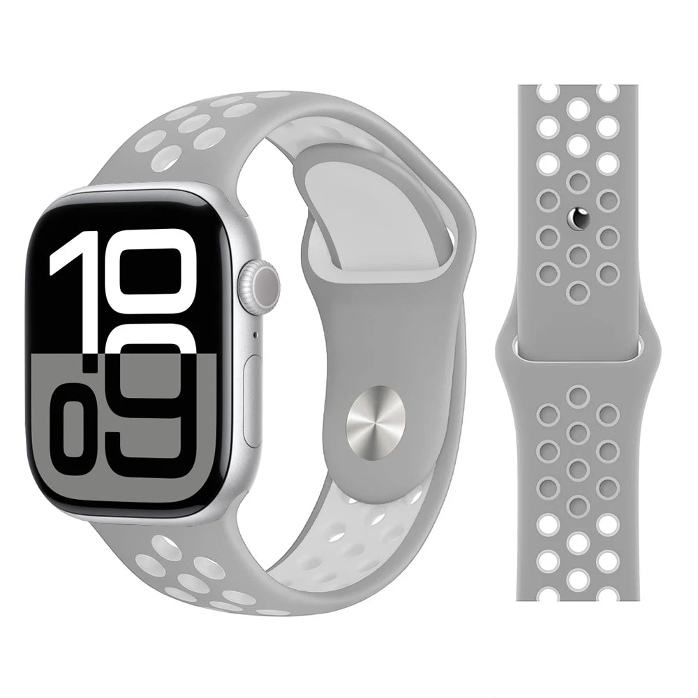 Bracelet en Silicone pour bracelets de montre Apple 46mm 44mm 45mm 40mm 41mm 42mm, Bracelet de Sport Correa iWatch série 11 10 9 SE 8 7 6 5
