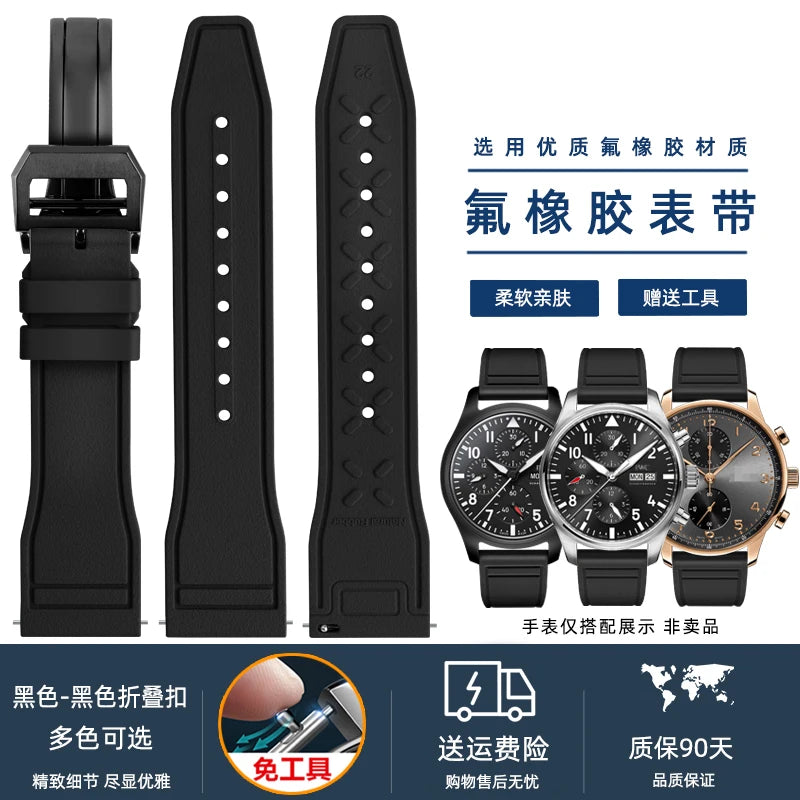 Cinturino per orologio in silicone morbido 20 mm 21 mm 22 mm per IWC Pilot | Cinturino sportivo a sgancio rapido | Sostituzione unisex impermeabile del cinturino in gomma