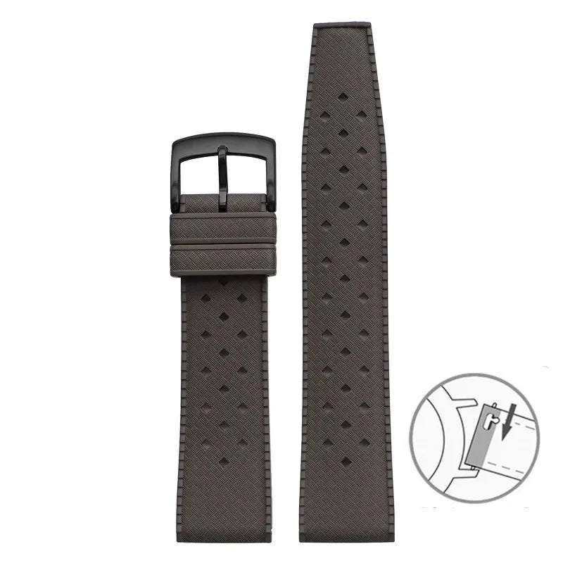 Bracelet de montre en caoutchouc fluoré, 20mm 22mm, libération rapide, Sport, étanche, FKM, pour hommes et femmes, bracelet de remplacement pour Seiko pour Citizen