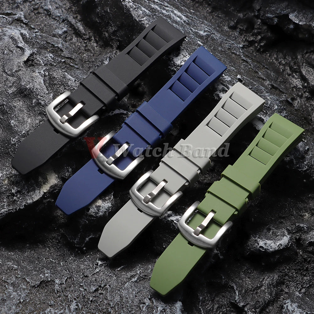 Bracelet en caoutchouc silicone respirant 20 mm 22 mm pour hommes et femmes, à libération rapide, étanche, pour plongée et sport, bracelet de remplacement pour montre