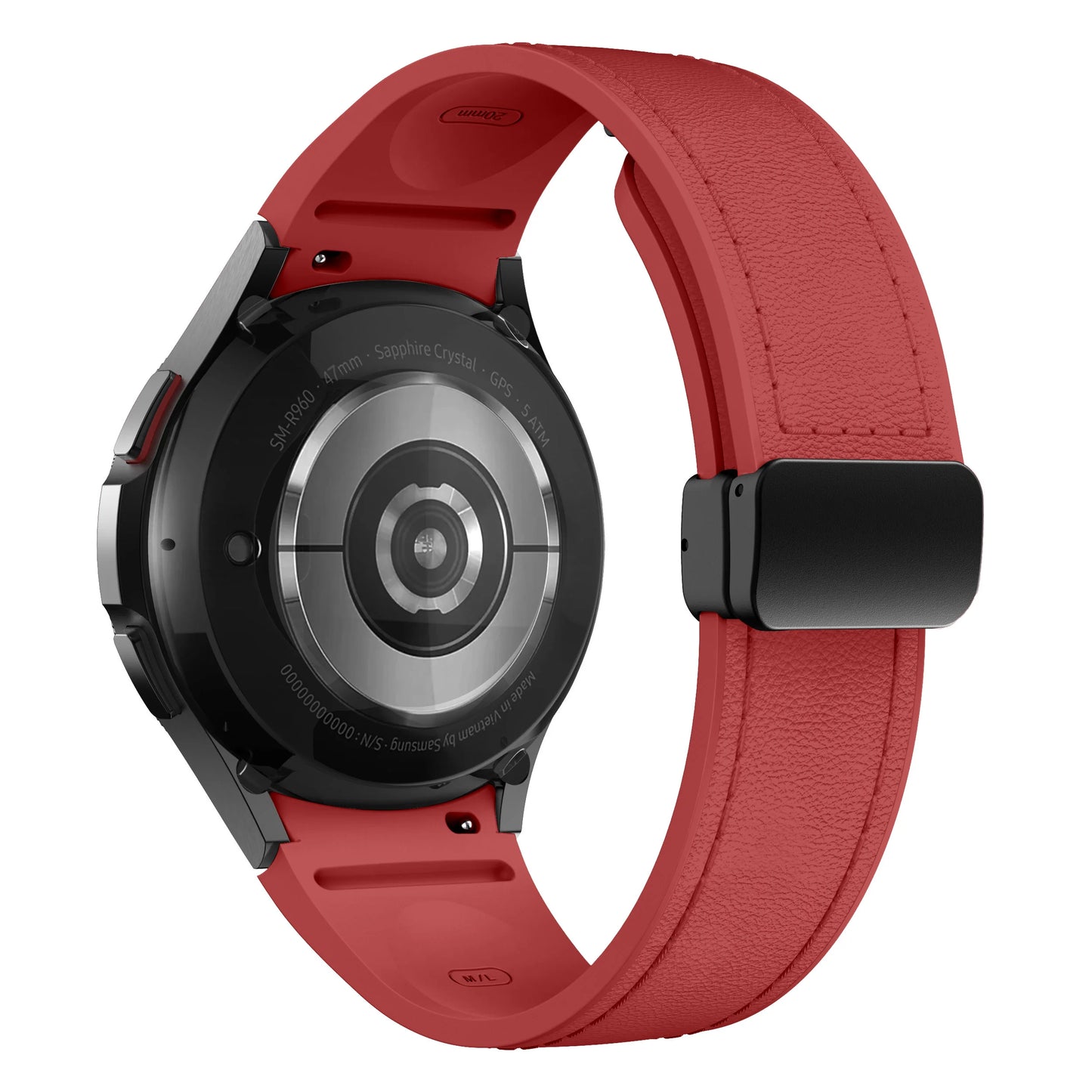 Bracelet en cuir véritable + silicone pour Samsung Galaxy Watch 6 5 7 44mm 40mm 20, Galaxy Watch 6 4 Classic 47mm 46mm 43mm 42mm