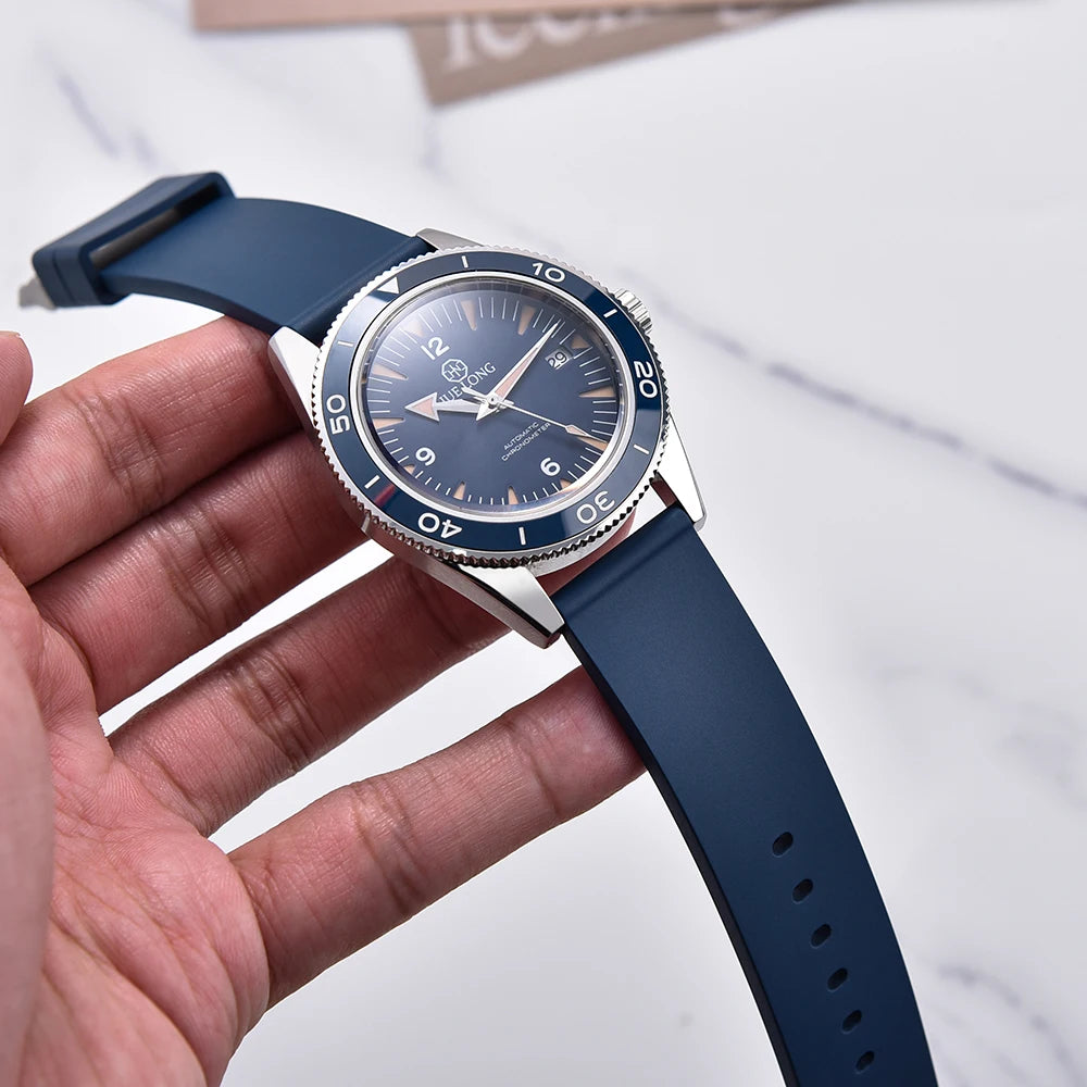 Bracelet de montre en caoutchouc Premium lisse - Rapide / Universel