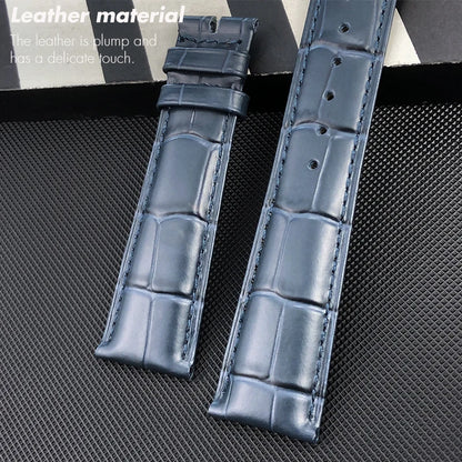Curved End Genuine Leather Watch Strap, Crocodile Pattern Cowhide Metal Link for Tudor Black Bay 1958 20mm 22mm, Watch Band Tools