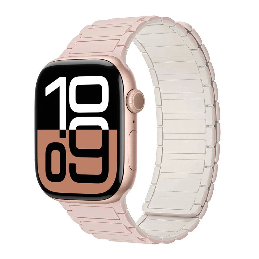 Correa con hebilla magnética para relojes Apple de 46 mm, 44 mm, 40 mm, 45 mm, 41 mm, 42 mm, correa de silicona para iWatch serie 11, 10, 9, 8, 7, 6, SE, Ultra 3